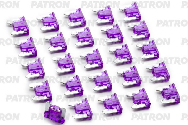 Предохранитель пласт.коробка 25шт LOW PROFILE MINI Fuse 3A фиолетовый PATRON PFS082