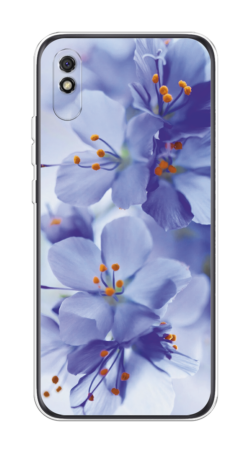 

Чехол на Xiaomi Redmi 9A "Фиолетовые цветки", Фиолетовый;синий, 38950-1