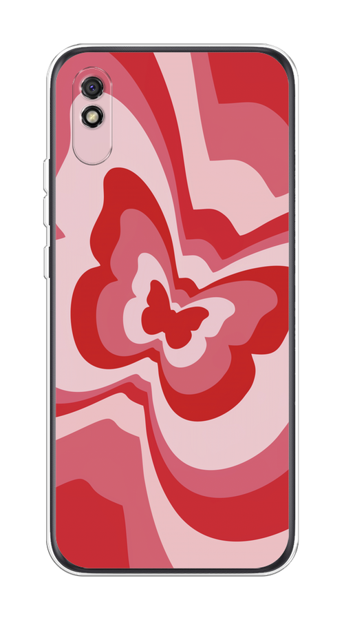 

Чехол на Xiaomi Redmi 9A "Бабочка в стиле хиппи", Красный;розовый, 38950-1