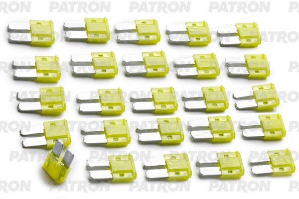 Предохранитель пласт.коробка 25шт MICRO2 Fuse 20A желтый PATRON PFS057
