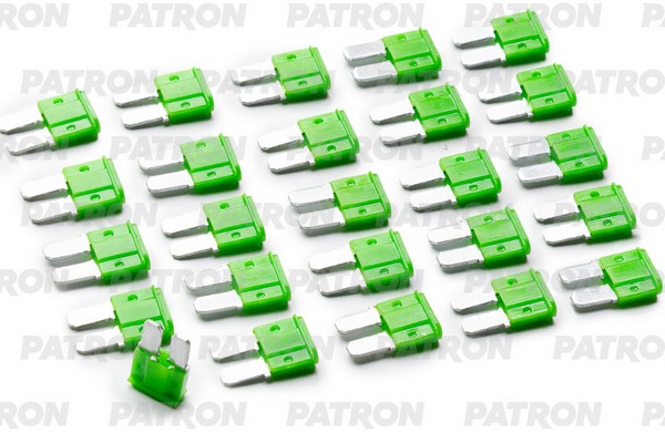 Предохранитель пласткоробка 25шт MICRO2 Fuse 30A зеленый PATRON PFS059 4500₽