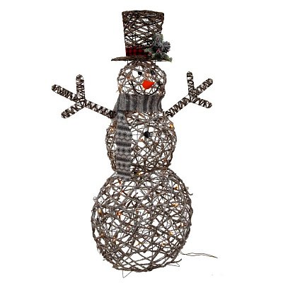фото Изделие декоративное с подсветкой "снеговик", 70х28х120 см ремекоклаб