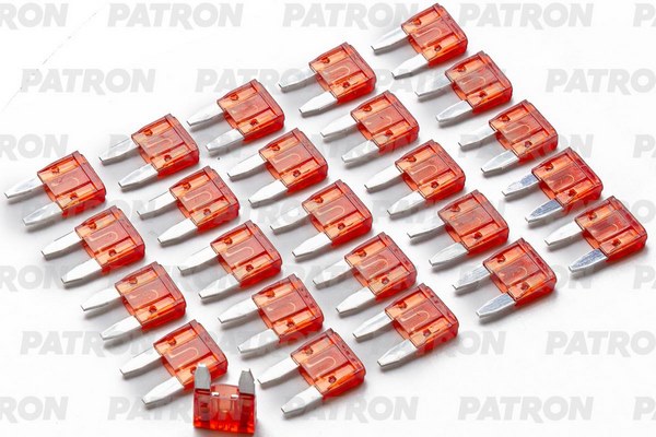 Предохранитель пласт.коробка 25шт MINI Fuse 10A красный PATRON PFS017