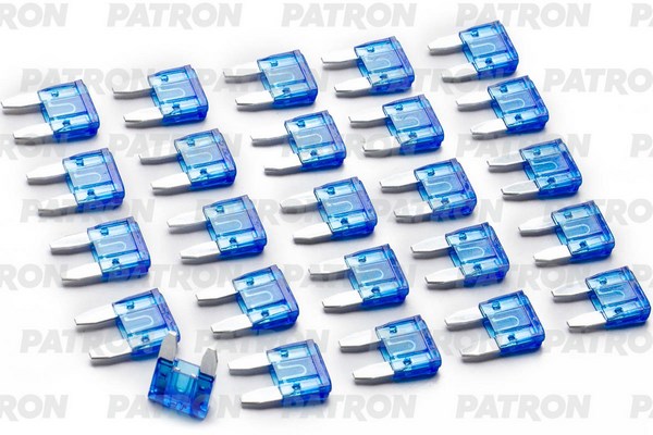 Предохранитель пласт.коробка 25шт MINI Fuse 15A голубой PATRON PFS018
