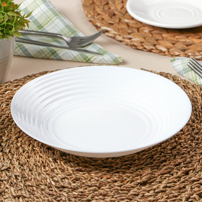 

Тарелка суповая Avvir Carve, d=21,5 см, цвет белый