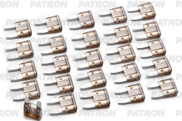 Предохранитель пласт.коробка 25шт MINI Fuse 7.5A коричневый PATRON PFS016