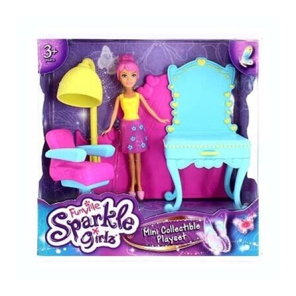 фото Игровой набор sparkle girlz кукла с мебелью sg24678 //желто-розовый