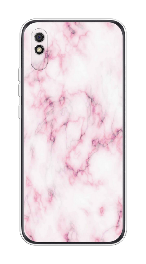

Чехол на Xiaomi Redmi 9A "Мрамор с розовым", Белый;розовый, 38950-1