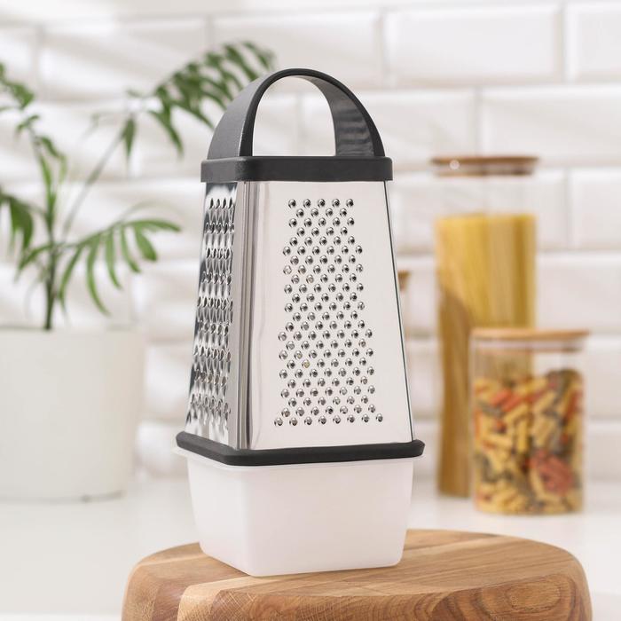 

Тёрка с контейнером «Синтай», 13x13,5x24 см, Черный