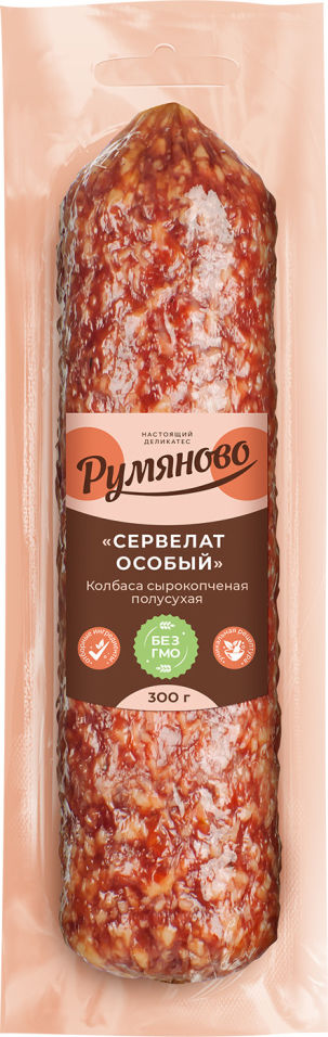 

Колбаса Румяново Сервелат особый сырокопченая полусухая 300г