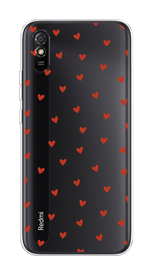 

Чехол на Xiaomi Redmi 9A "Red hearts", Красный;прозрачный, 38950-1