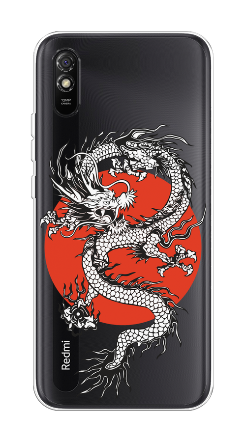 

Чехол на Xiaomi Redmi 9A "Восходящий дракон", Белый;черный;красный, 38950-1
