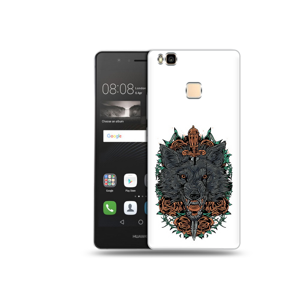 

Чехол MyPads Tocco для Huawei P9 Lite красивый злой волк (PT74547.57.409), Прозрачный, Tocco