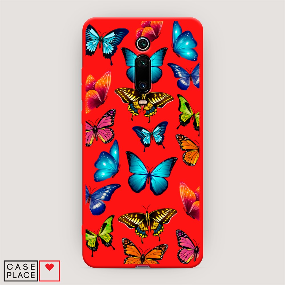 

Матовый силиконовый чехол "Разные бабочки" на Xiaomi Redmi K20 Pro, Разные бабочки