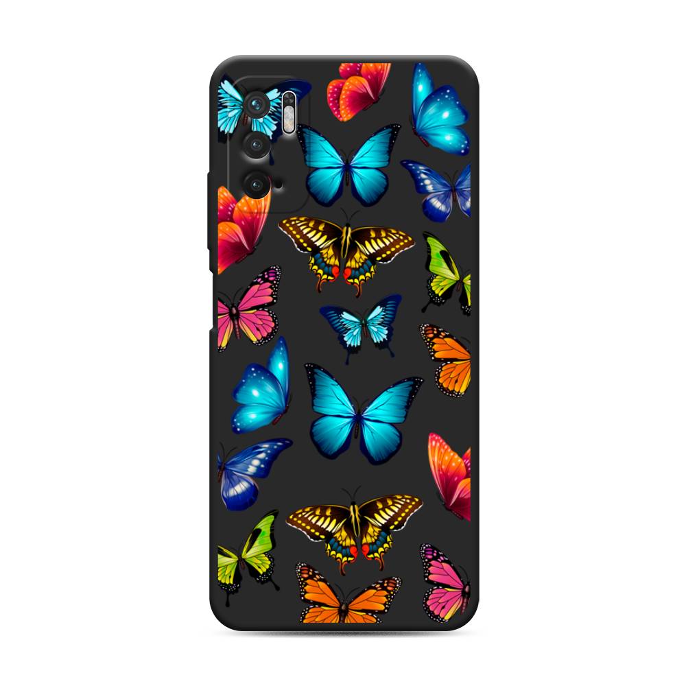 

Матовый силиконовый чехол "Разные бабочки" на Xiaomi Redmi Note 10 5G, Разные бабочки