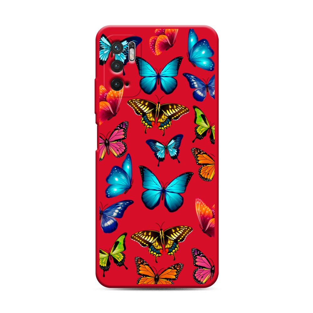 

Матовый силиконовый чехол "Разные бабочки" на Xiaomi Redmi Note 10 5G, Разные бабочки