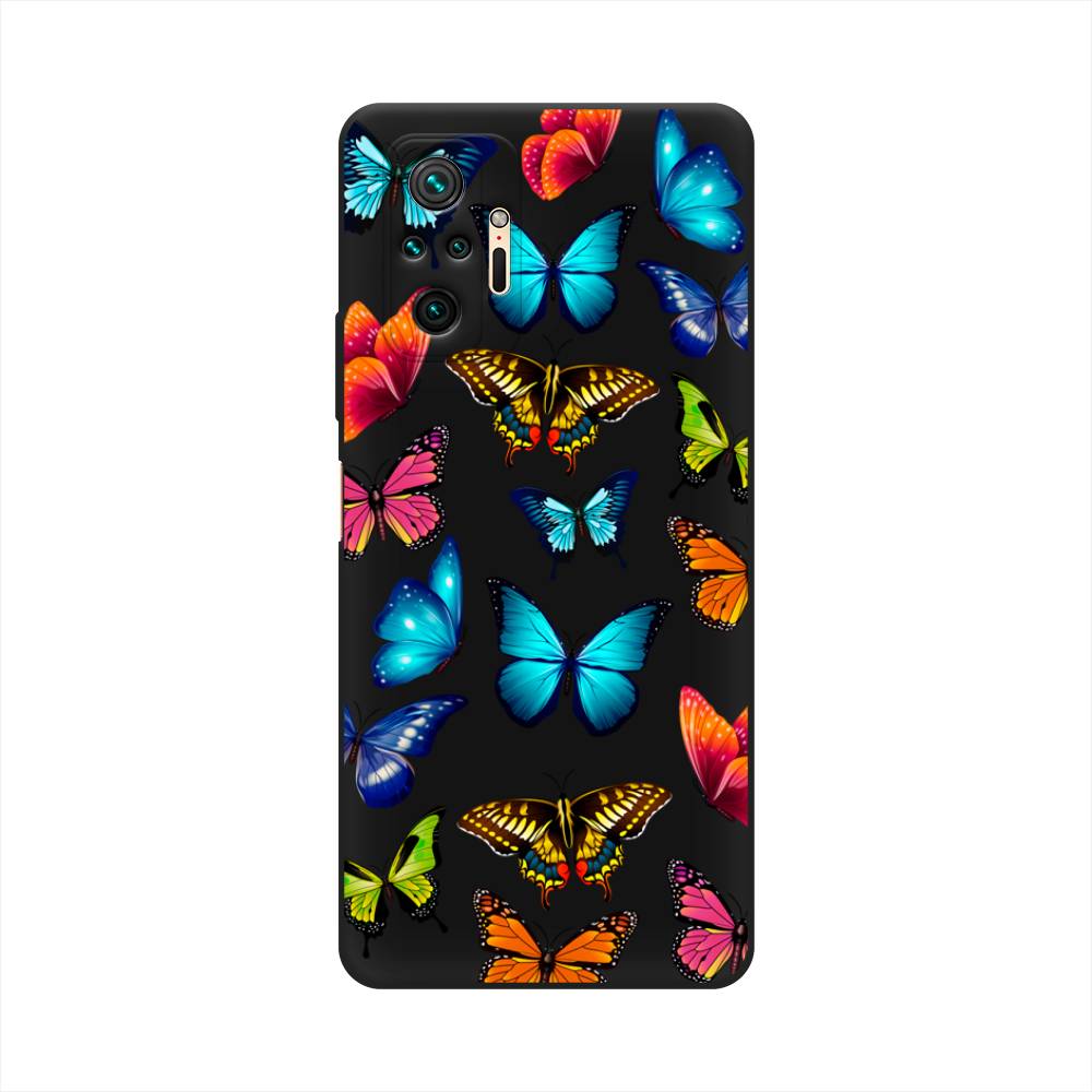

Матовый силиконовый чехол "Разные бабочки" на Xiaomi Redmi Note 10 Pro, Разные бабочки