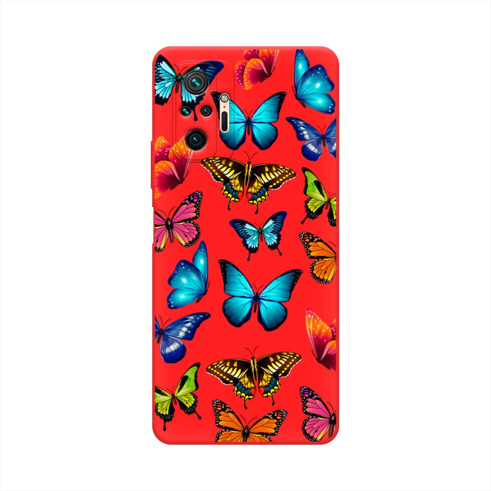 

Матовый силиконовый чехол "Разные бабочки" на Xiaomi Redmi Note 10 Pro, Разные бабочки