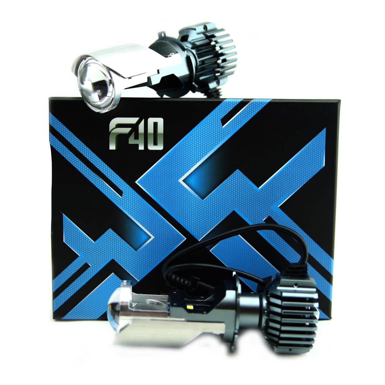 Мини линзы лампы H4 F40 LED 55w 12-24v