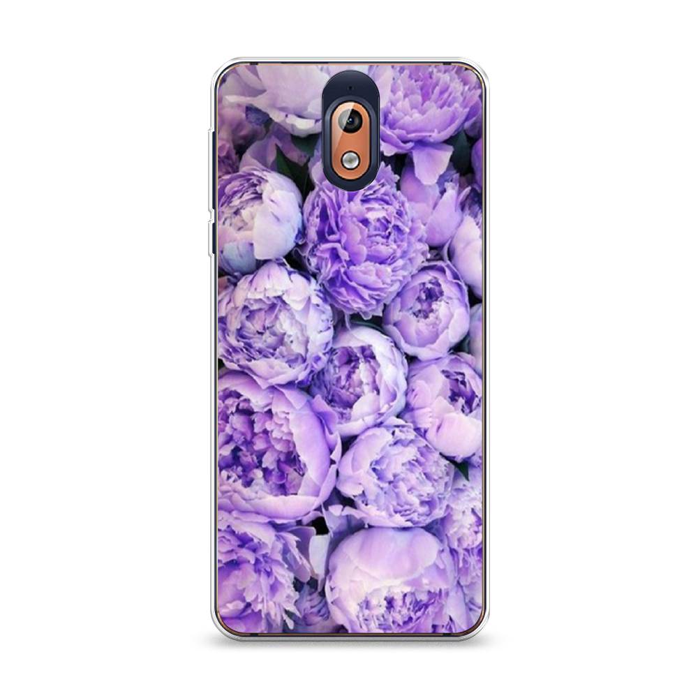 

Чехол Awog на Nokia 3.1 / Нокиа 3.1 "Пионы сиреневые", Фиолетовый;голубой, 121650-8