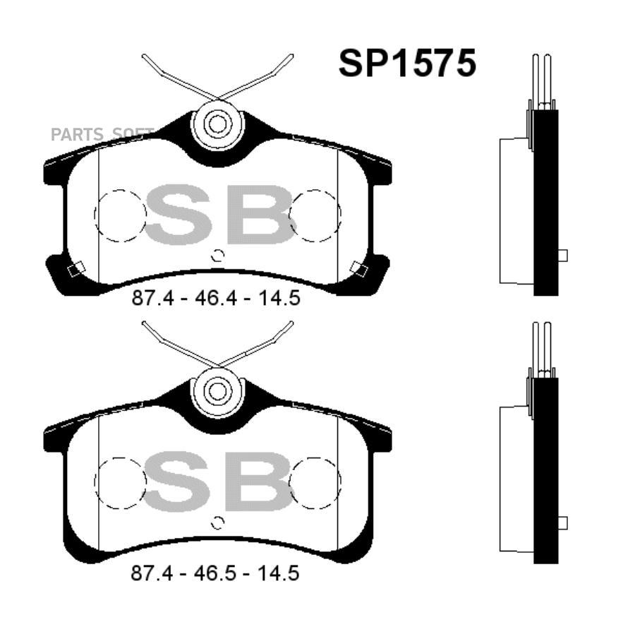 

Колодки дисковые задние диск 14'/15' с ABS \ Toyota Corolla 1.4i/1.6i/2.0D 97-00 H SP1575, SP1575