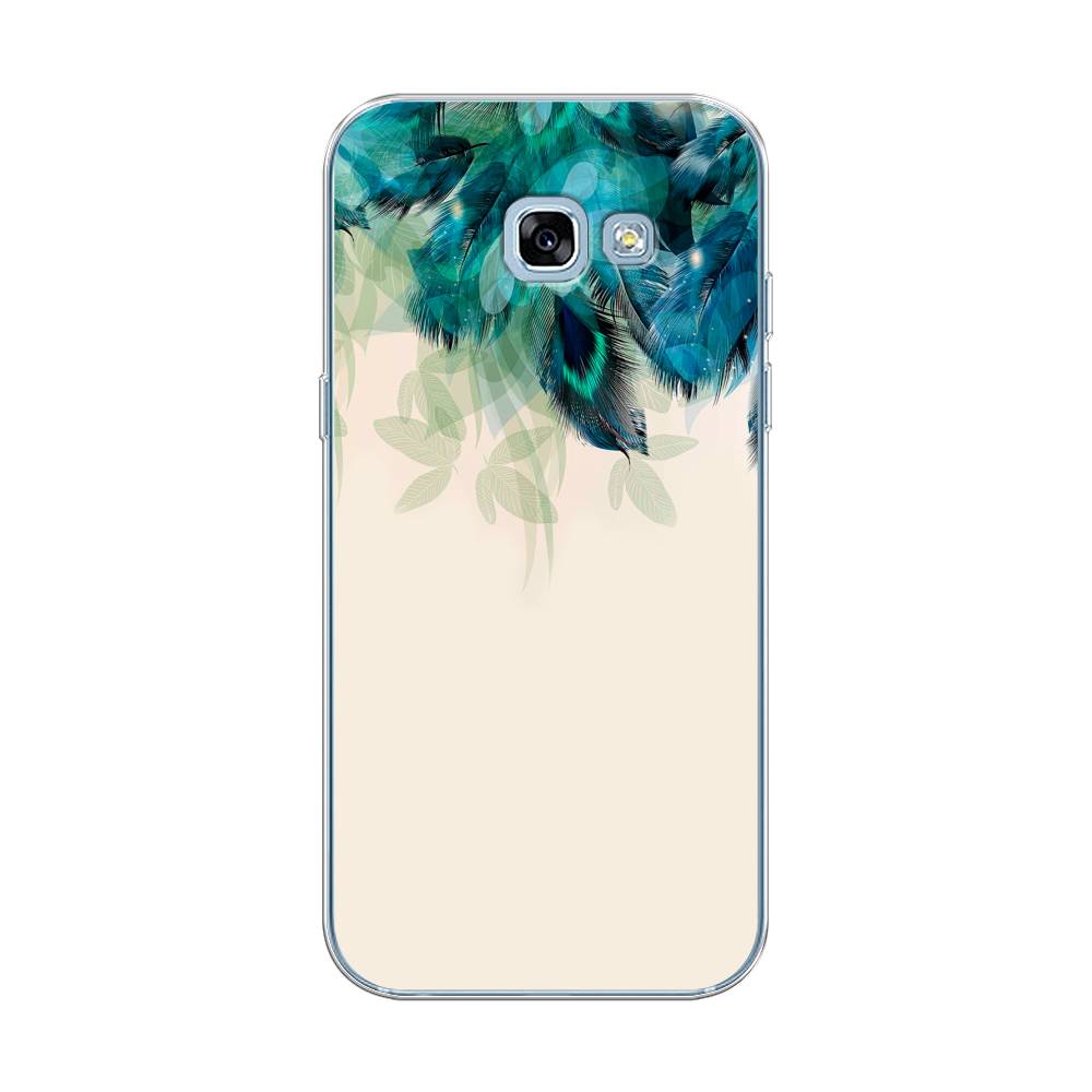 фото Чехол awog "перья голубого цвета" для samsung galaxy a5 2017