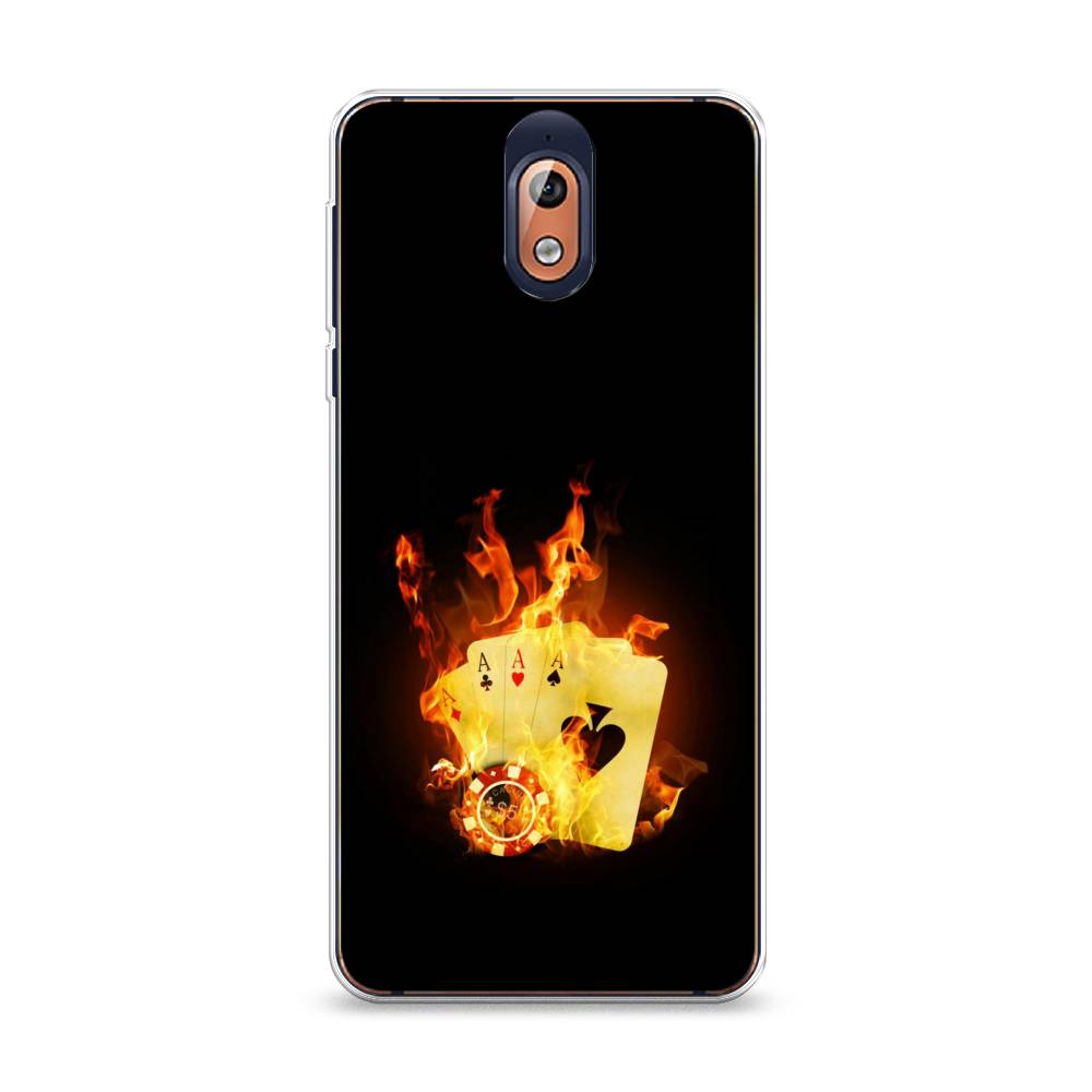 

Чехол Awog на Nokia 3.1 / Нокиа 3.1 "Горящие карты", Черный;оранжевый, 121650-9