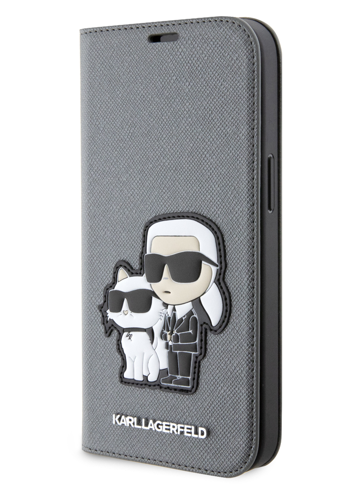 Чехол Karl Lagerfeld для iPhone 13 Pro NFT Karl & Choupette Booktype Silver