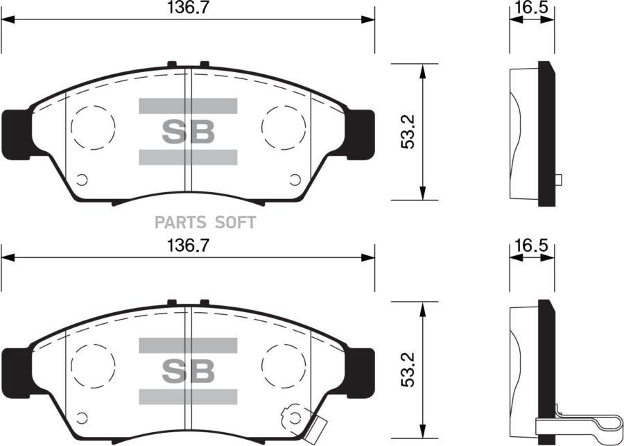 

Тормозные колодки Sangsin brake передние SP1541, SP1541
