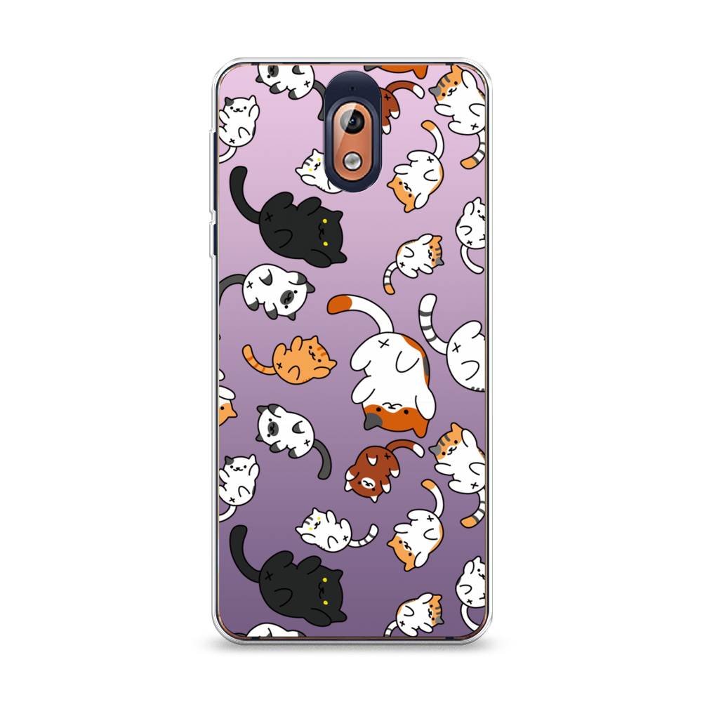

Чехол Awog на Nokia 3.1 / Нокиа 3.1 "Котопад", Фиолетовый;белый, 121650-7