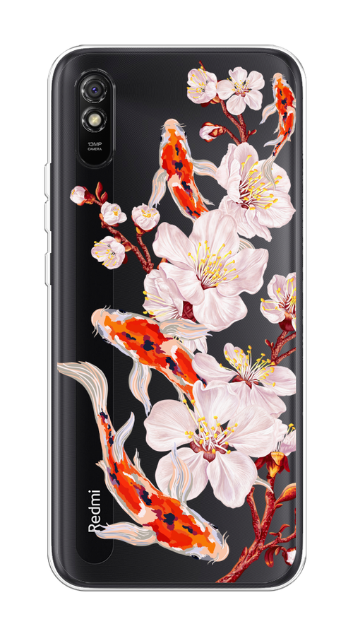 

Чехол на Xiaomi Redmi 9A "Карпы и сакура", Оранжевый;розовый;бежевый;прозрачный, 38950-1