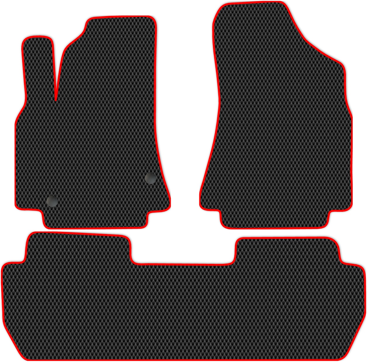 

Коврики ЭВА в салон для Peugeot Partner Tepee 2008 - 2015, 3 шт. черный, красный кант, 3919-W3YL-H