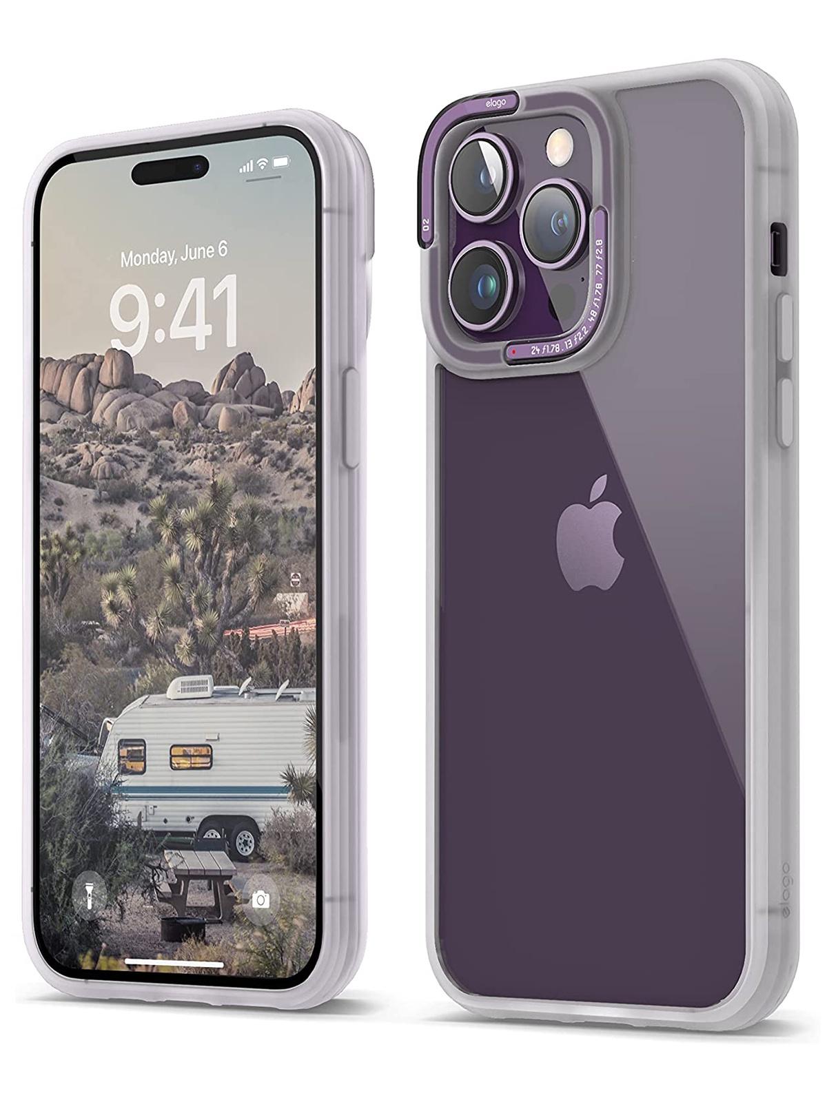 

Чехол Elago для iPhone 14 Pro Max DUAL Deep Purple, Прозрачный