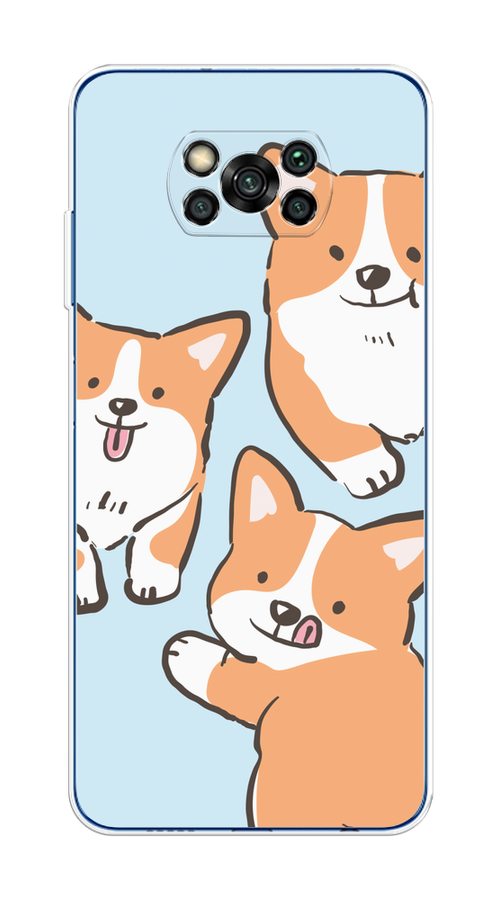 

Чехол на Xiaomi Poco X3/X3 Pro "Милые корги", Бежевый;голубой;коричневый, 39250-1