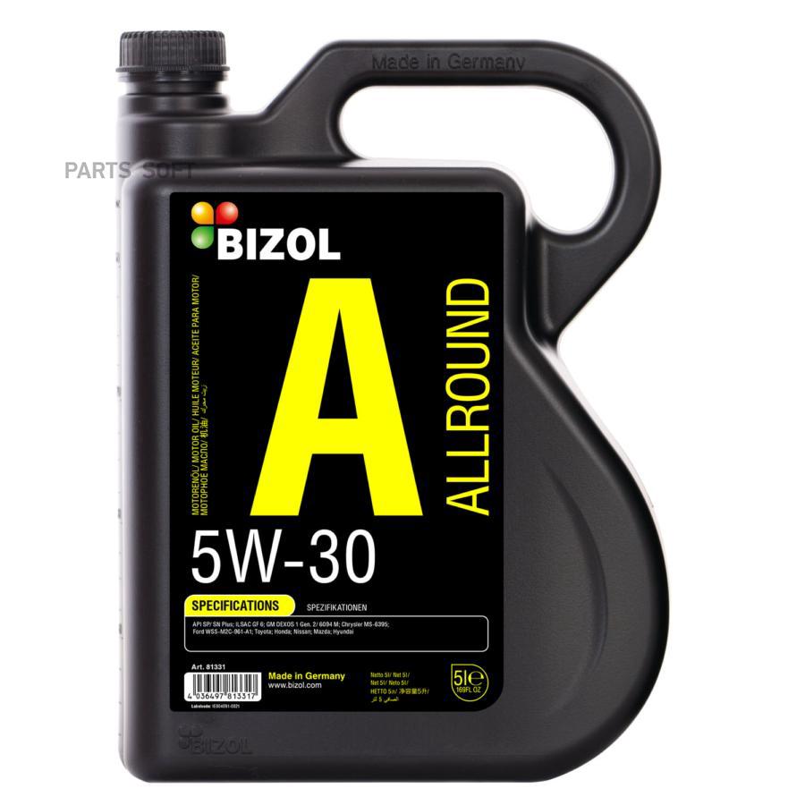 Моторное масло BIZOL Allround API SP/SN синтетическое 5W30 5л 100039081546