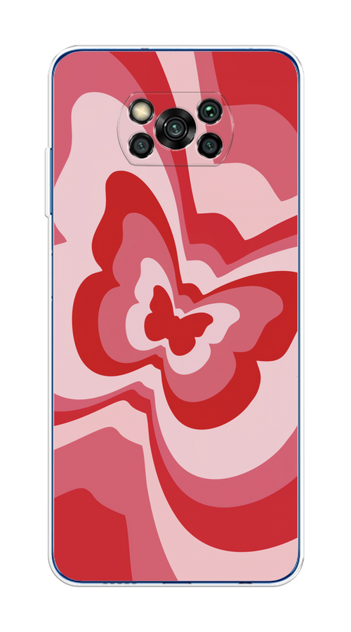 

Чехол на Xiaomi Poco X3/X3 Pro "Бабочка в стиле хиппи", Красный;розовый, 39250-1