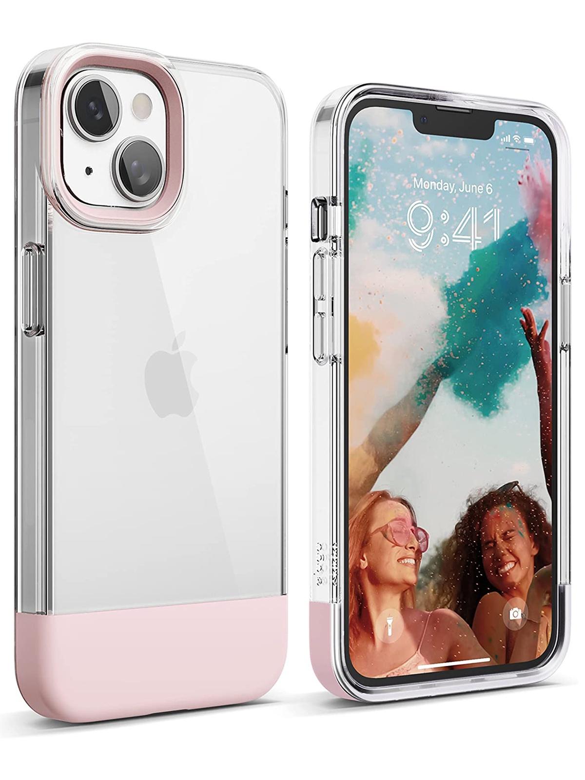 

Чехол Elago для iPhone 14 GLIDE Clear/Lovely Pink, Прозрачный