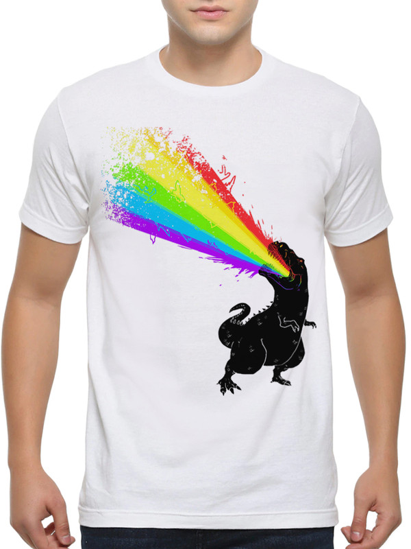 

Футболка мужская Dream Shirts Динозавр и Радуга Мужская23 белая L, Динозавр и Радуга Мужская23