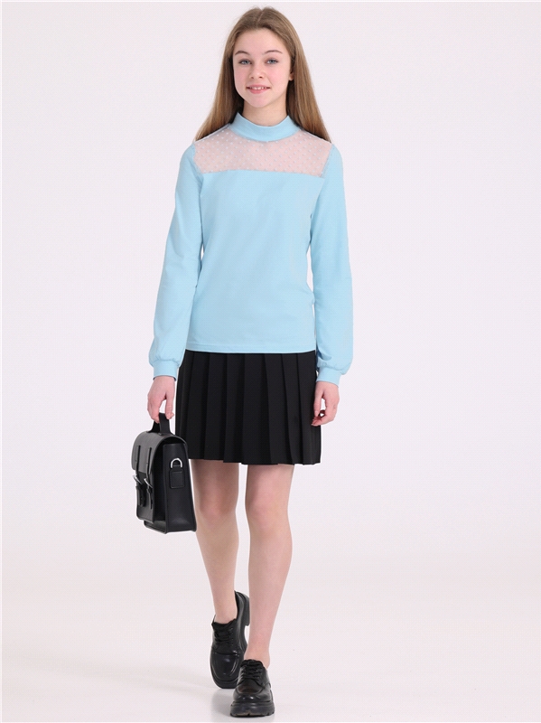 Водолазка детская Апрель 405дев804сД3, светло-голубой109+голубой горох 6 на голубом, 164