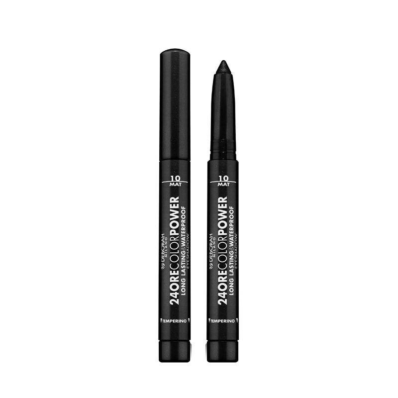 Тени-карандаш стойкие Deborah Milano 24 Ore Color Power Eyeshadow т.10 матовый черный sitisilk тени для век 2 х ные duo color