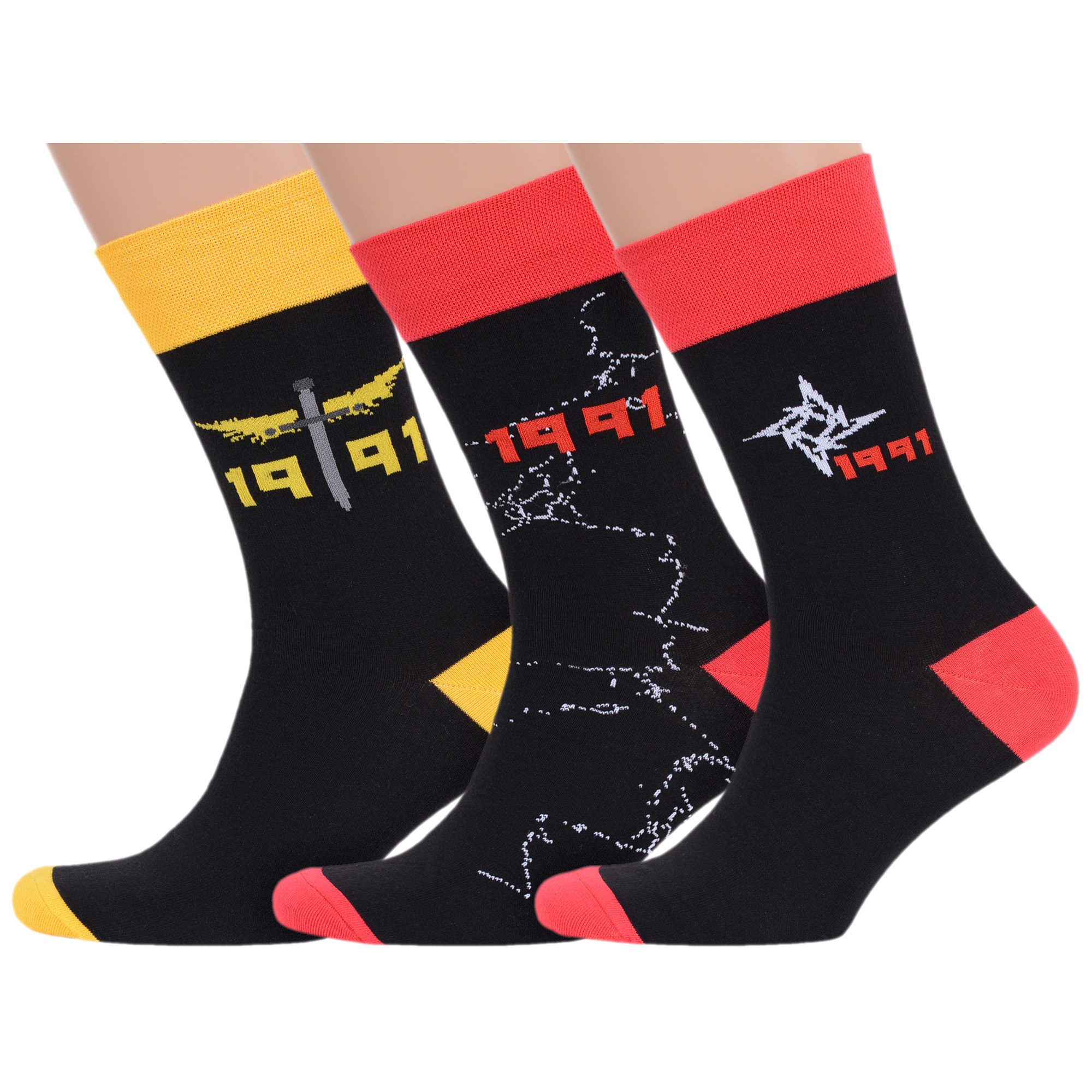 

Комплект носков мужских MoscowSocksClub msk3-М44 разноцветных 25, msk3-М44