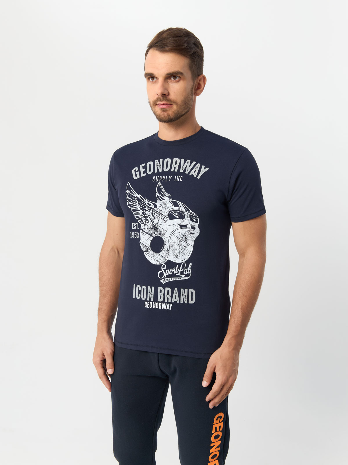 

Футболка мужская Geographical Norway SW1273H-GNO синяя XL, Синий, SW1273H-GNO