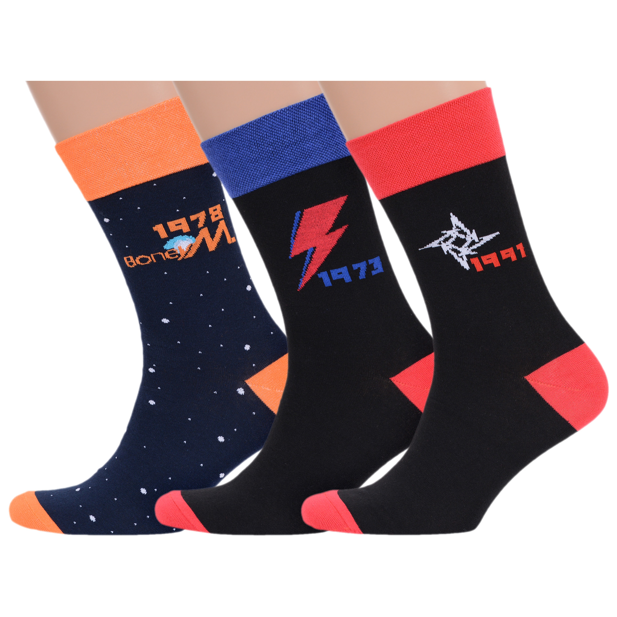 

Комплект носков мужских MoscowSocksClub msk3-М44 разноцветных 25, msk3-М44