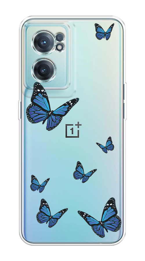 

Чехол на OnePlus Nord CE 2 5G "Blue butterflies", Синий;черный, 152650-1