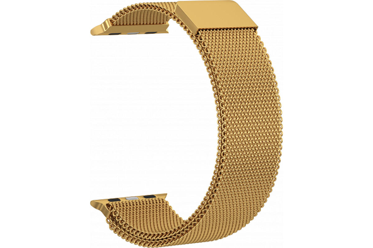 Ремешок сетчатый на магните для Apple Watch 44мм, золото