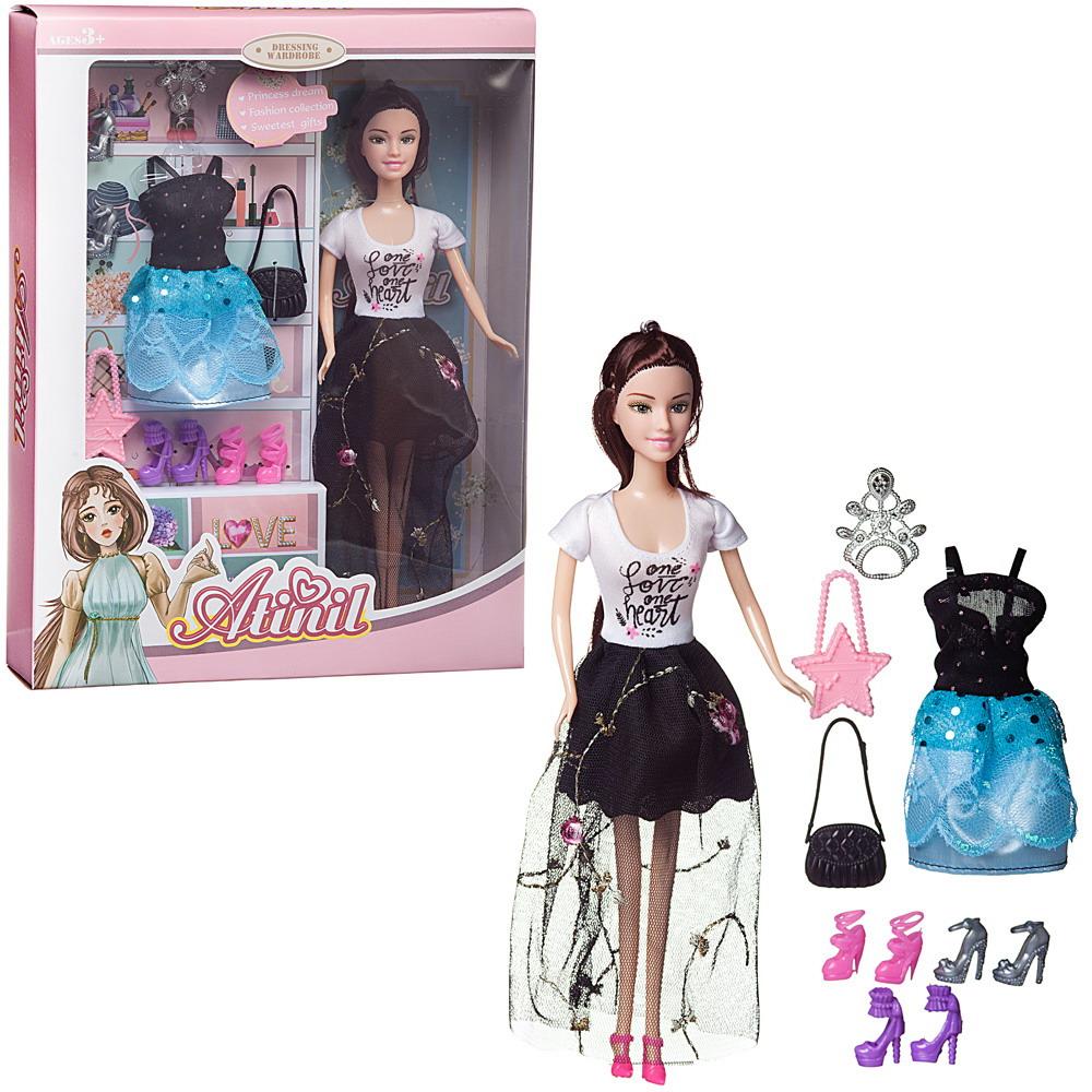 фото Кукла junfa atinil гардероб модницы стильный образ с платьем и аксесс., 28см wj-22268/2 junfa toys