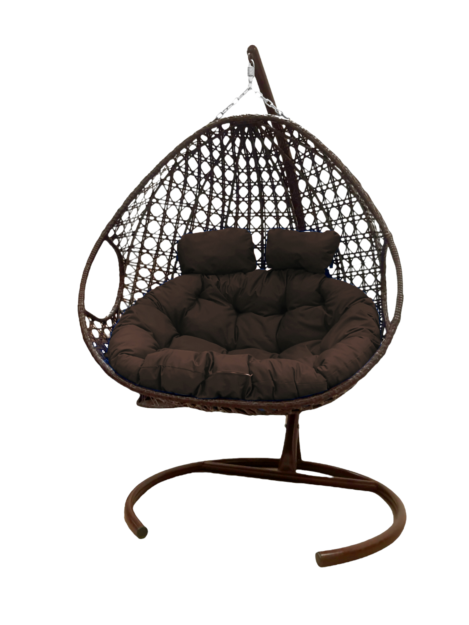фото Подвесное кресло коричневый m-group для двоих люкс 11510205 коричневая подушка