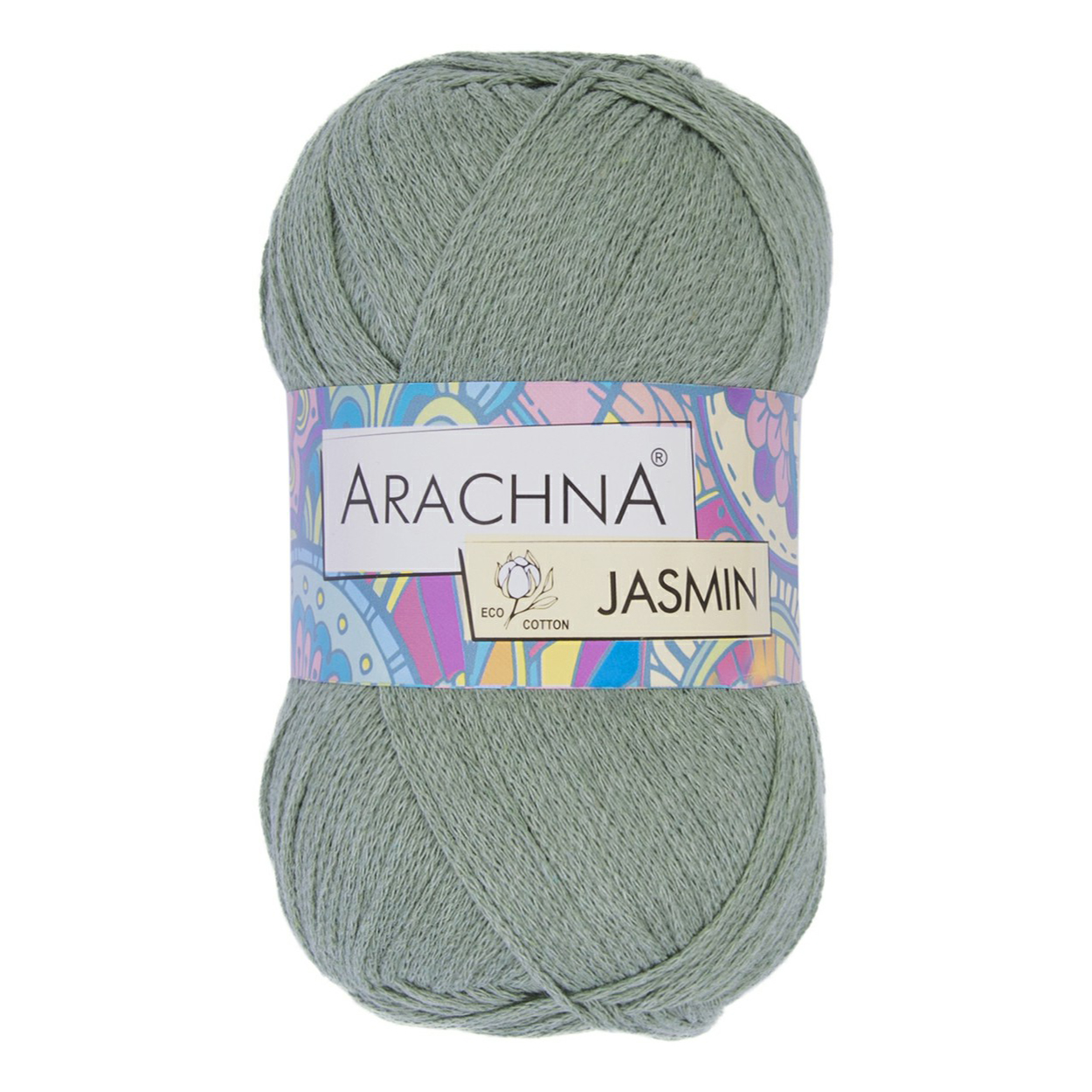 Пряжа для вязания Arachna Jasmin 80% хлопок 20% полиэстер светлый хаки 100 г