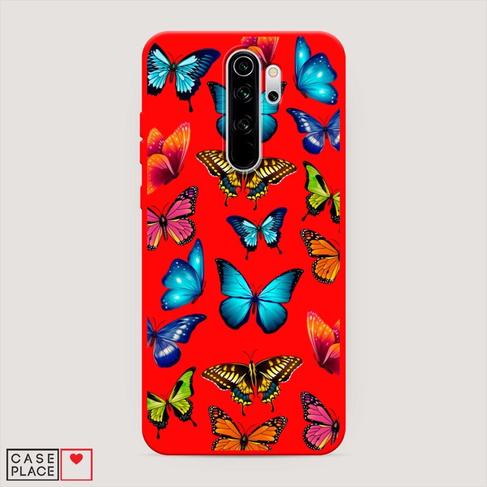 

Матовый силиконовый чехол "Разные бабочки" на Xiaomi Redmi Note 8 Pro, Разные бабочки