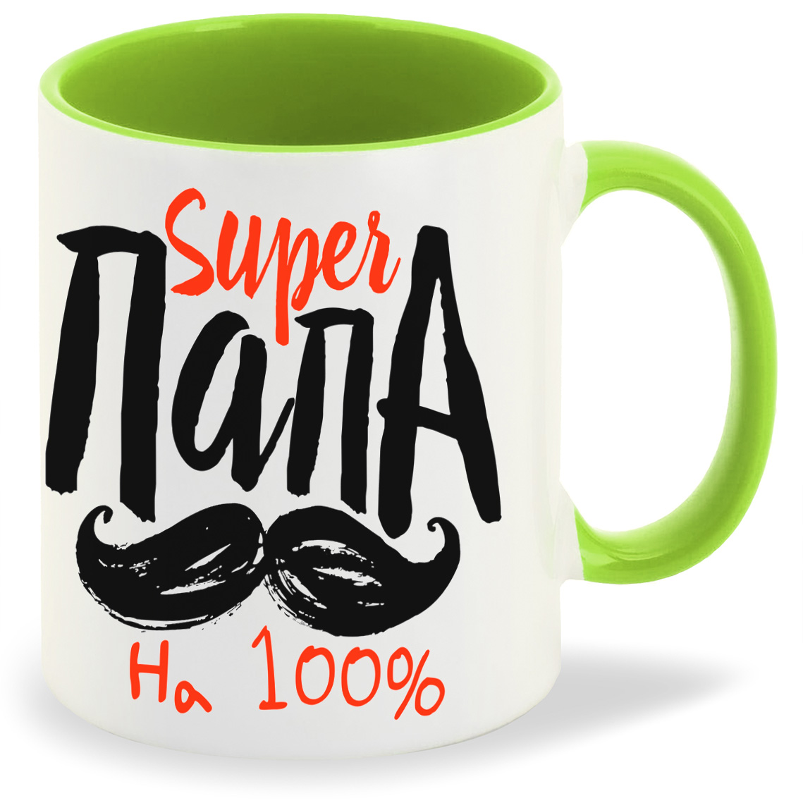 

Кружка CoolPodarok Прикол Семья Super папа на 100, Прикол Семья Super папа на 100